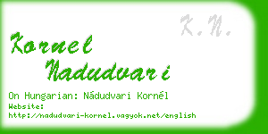 kornel nadudvari business card