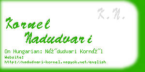 kornel nadudvari business card